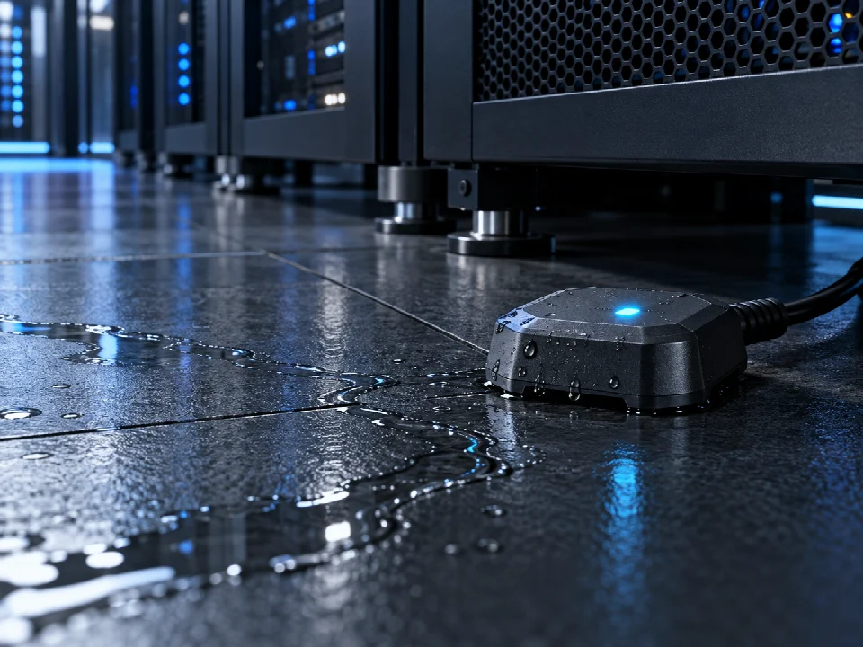 Water sensor guarding equipment at floor level